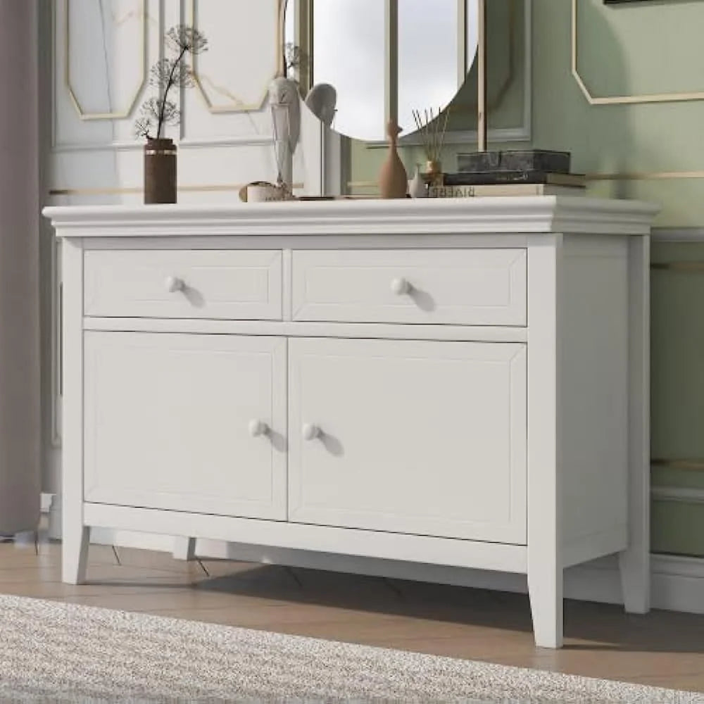 White Solid Wood Cabinet with Large Storage Space R24722