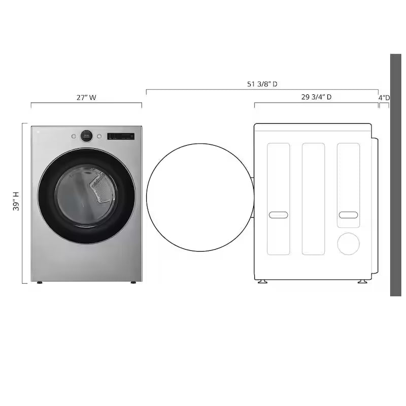 7.4 cu. ft. Vented Stackable Electric Dryer in Graphite Steel L32560