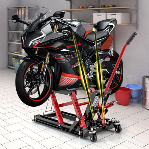 1500 LBS Hydraulic Motorcycle Lift with Footplates G8179