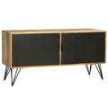 Oak Brown and Black TV Entertainment Unit with 2 Doors K1257