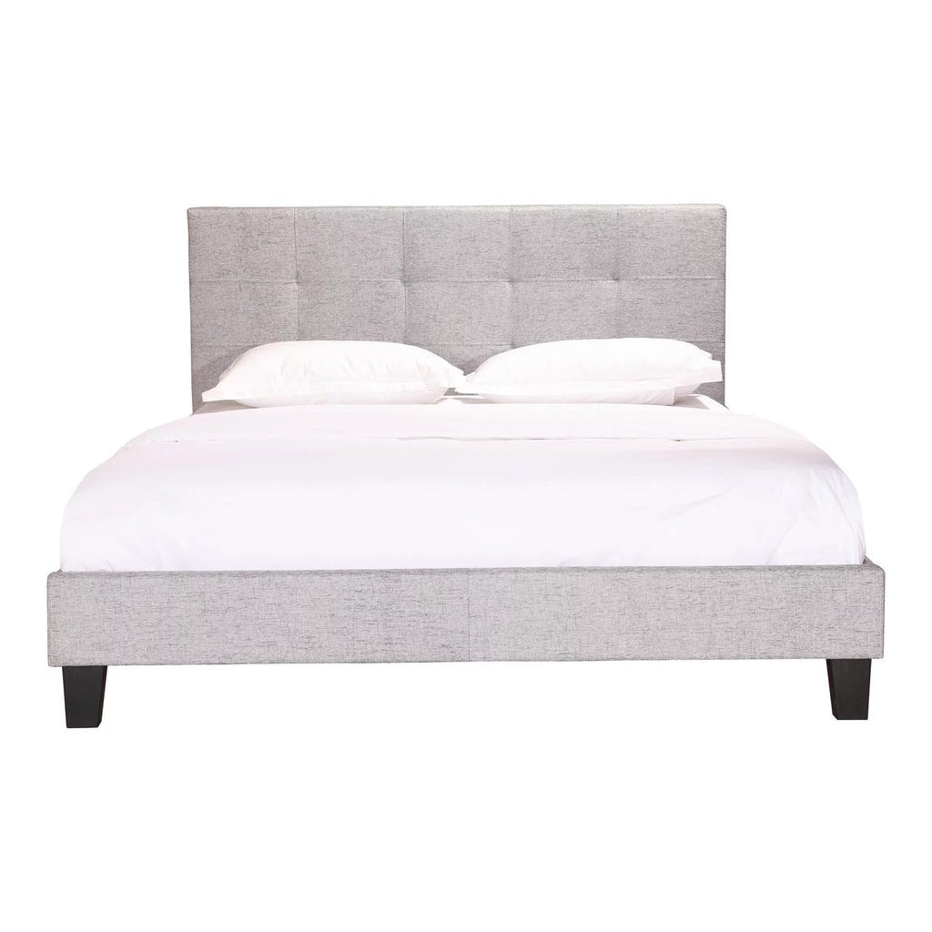 Light Gray Fabric King Platform Bed D114