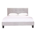 Light Gray Fabric King Platform Bed D114