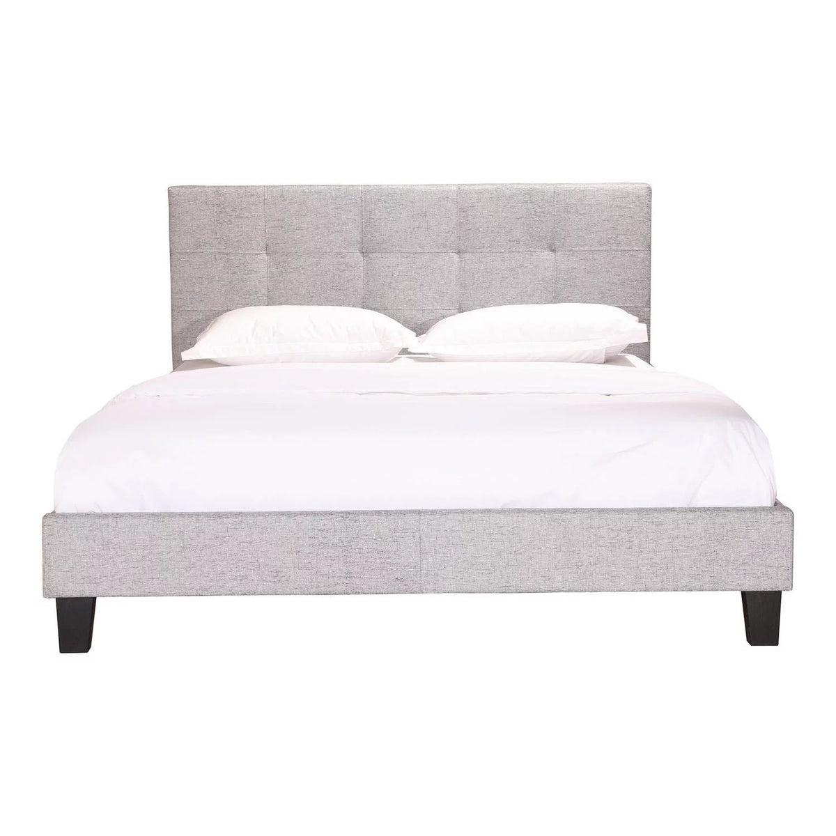 Light Gray Fabric King Platform Bed D114