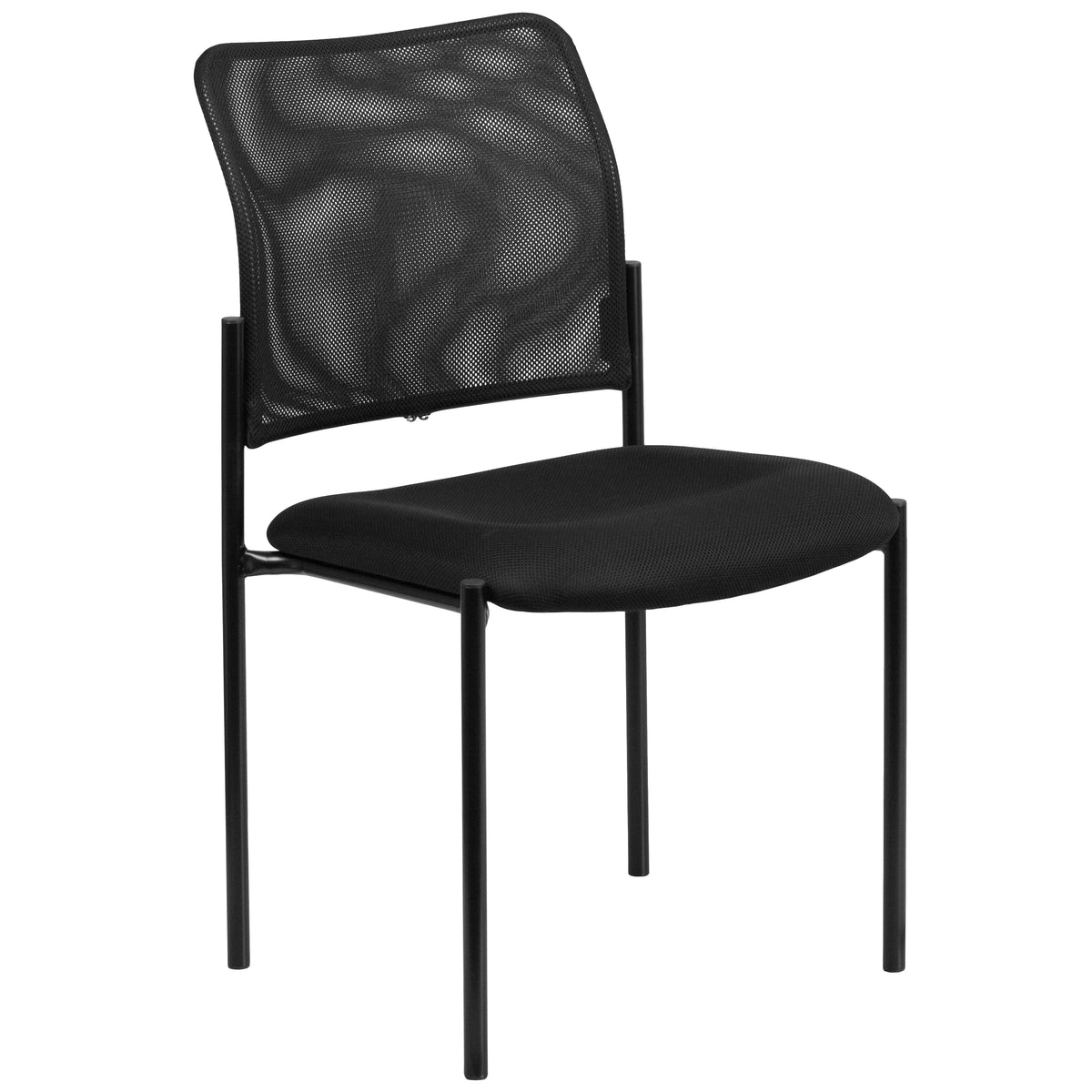 Black Mesh Stackable Steel Side Chair O418