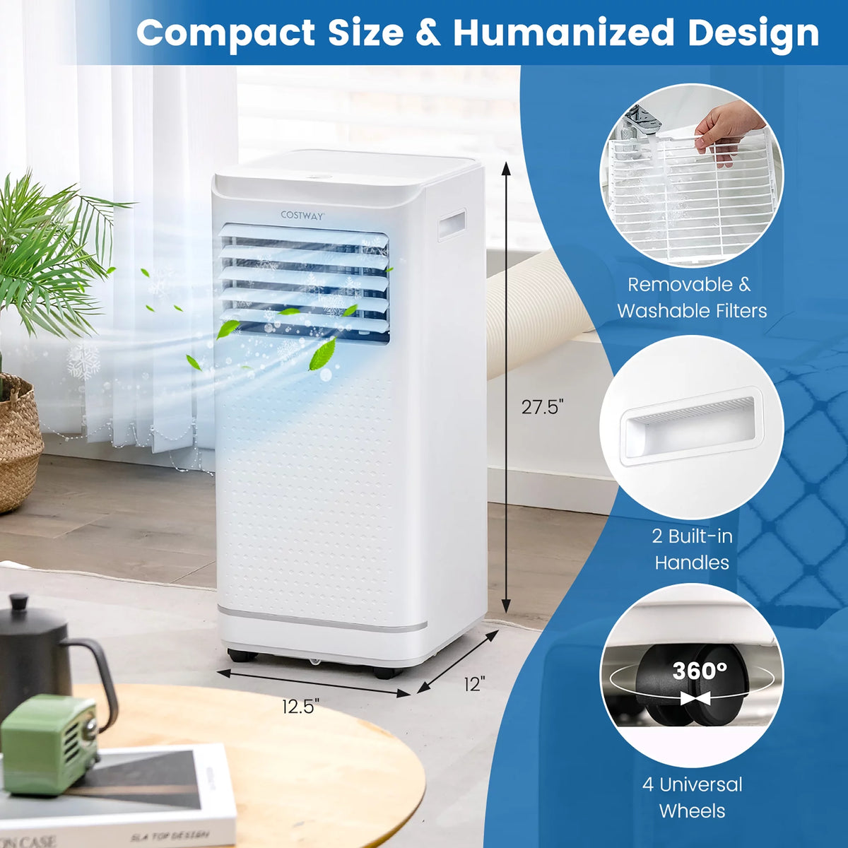 8000 BTU Portable Air Conditioner with Dehumidifier M90280