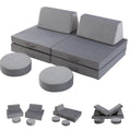 Grey 8-Piece Kids Foam Couch M586