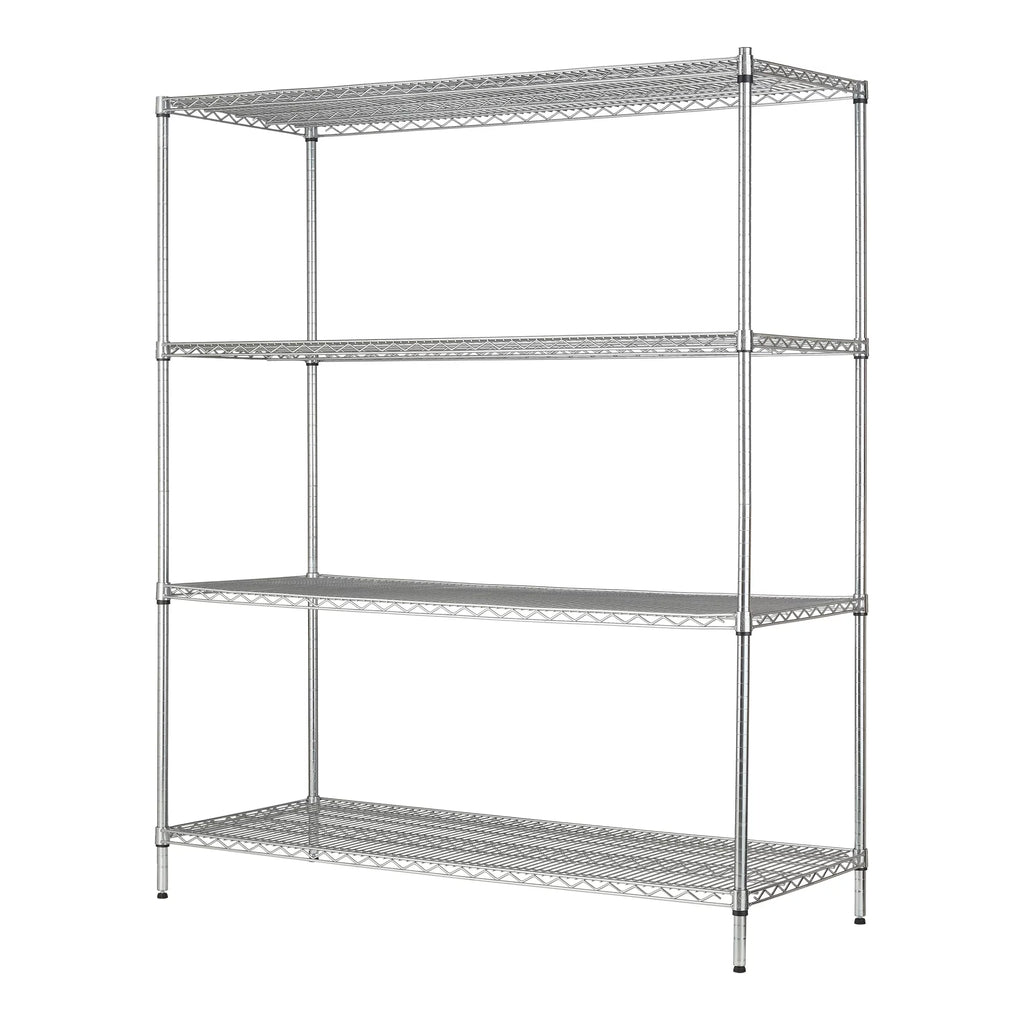 Steel 4-Tier Storage Shelf Unit 4000lb Capacity Chrome A410