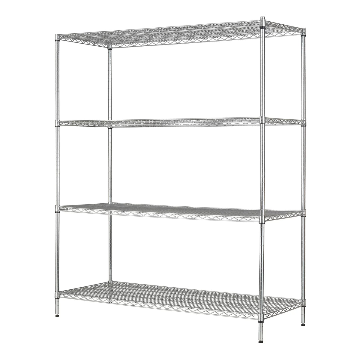 Steel 4-Tier Storage Shelf Unit 4000lb Capacity Chrome A410