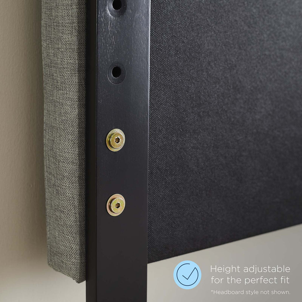 Grey Tufted Fabric Wood Headboard M257