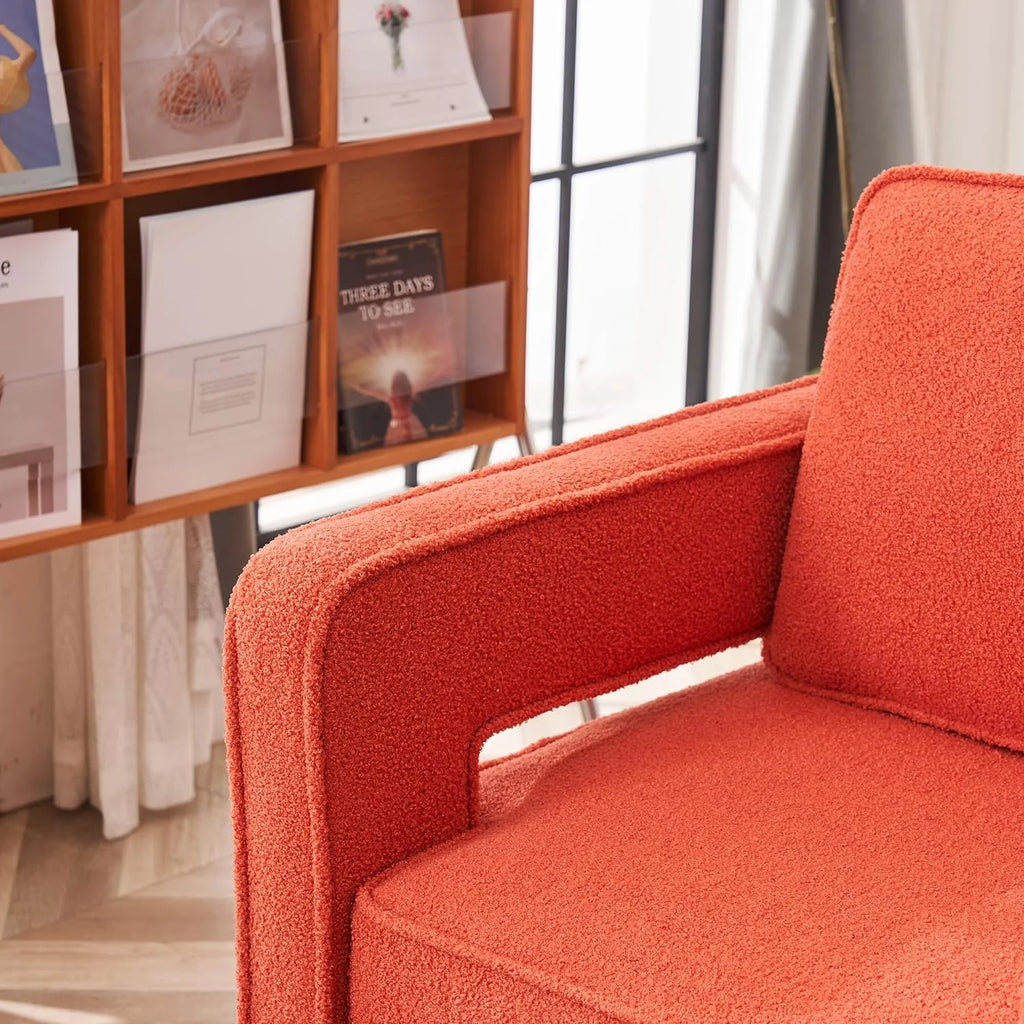 Orange Swivel Accent Chair with Pillow W504