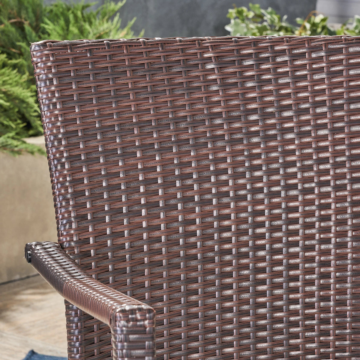 5 Piece Wicker and Acacia Wood Dining Set Z581103