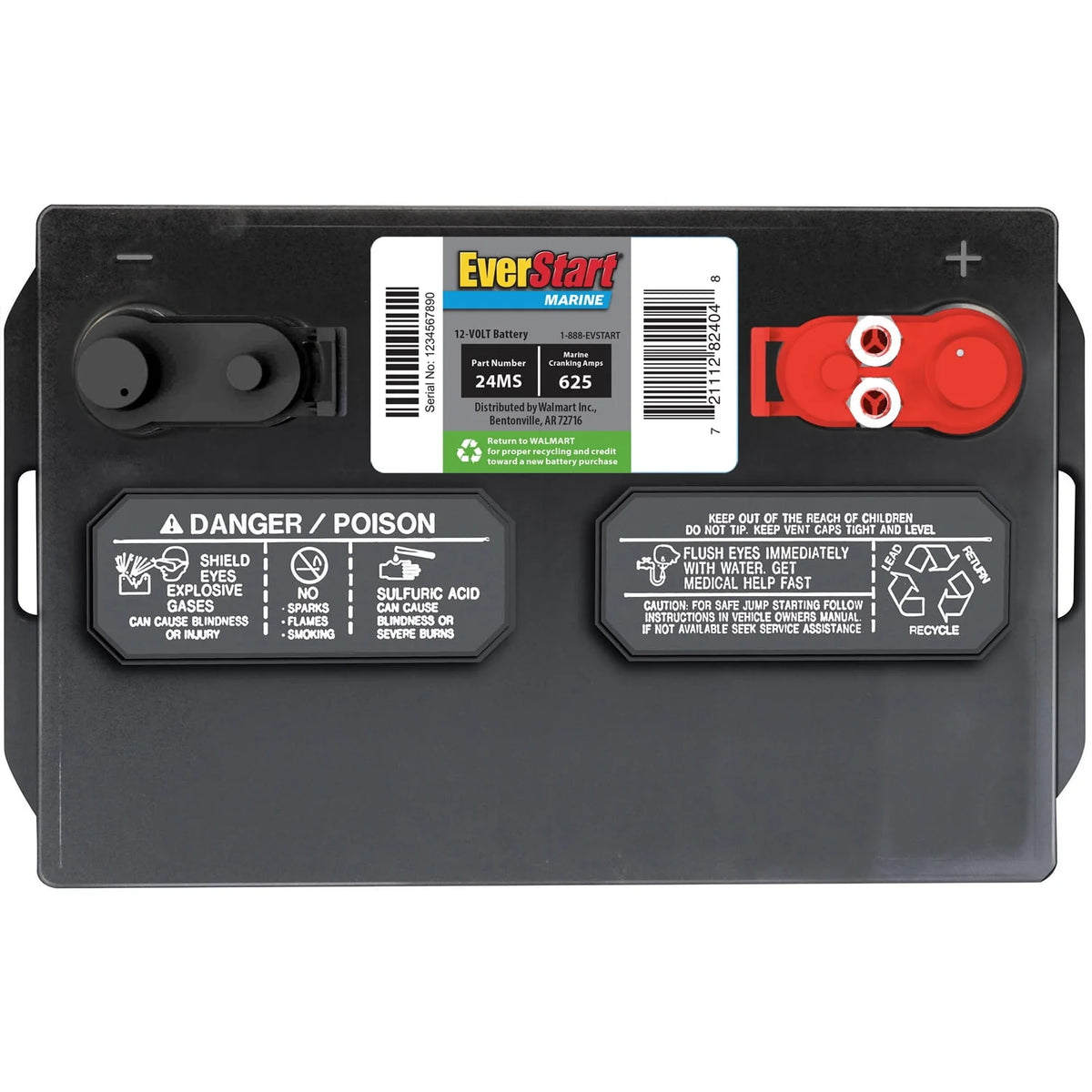 Lead Acid Marine Starting Battery Group Size 24MS 12 Volt 1000 MCA Q6614