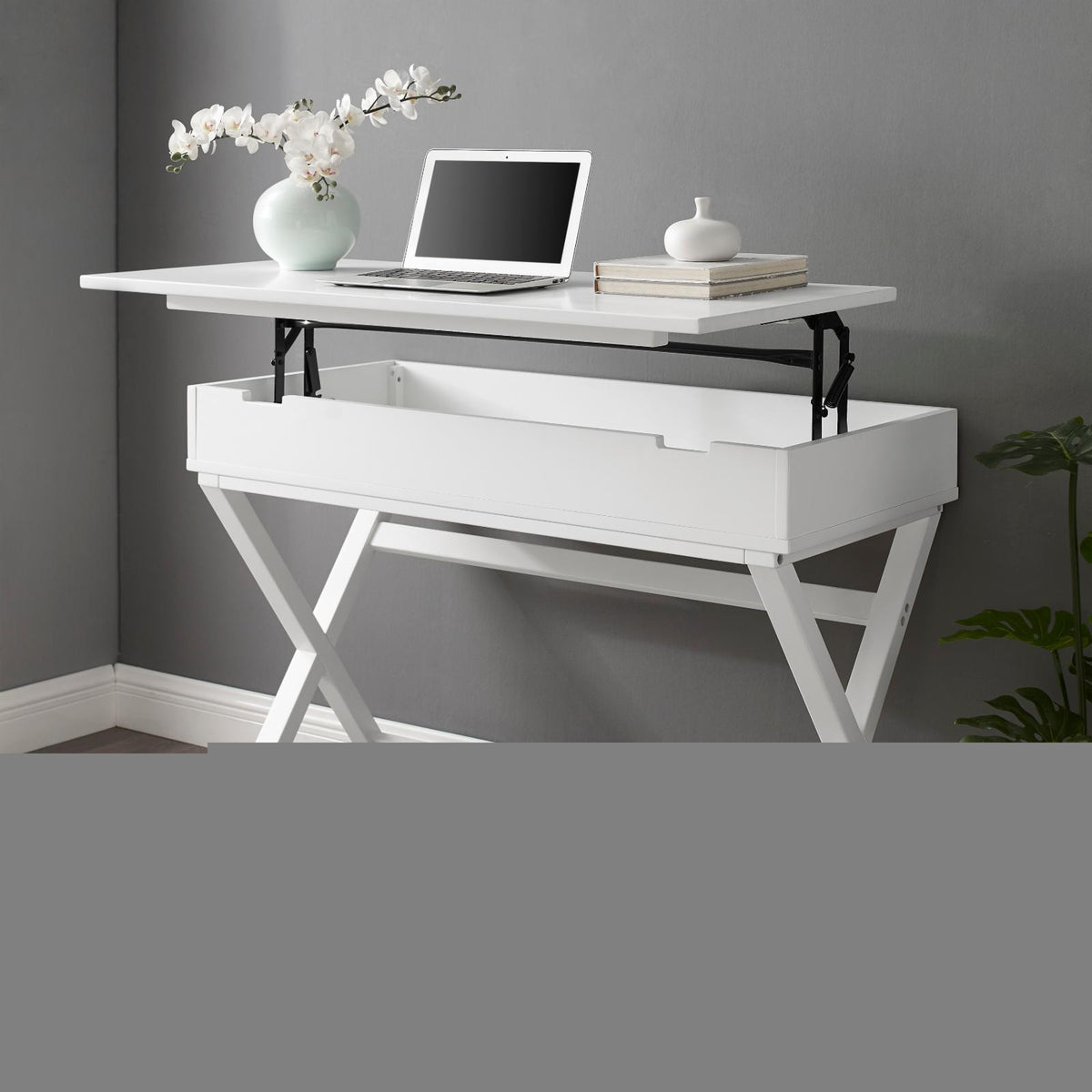 White Lift Top Writing Desk Q365466
