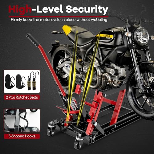 1500 LBS Hydraulic Motorcycle Lift with Footplates G8179