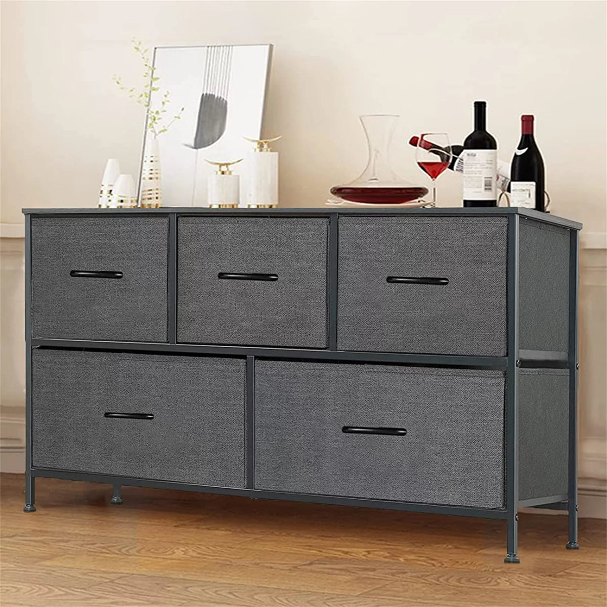 5 Drawer Fabric Dresser Storage Organizer L273169