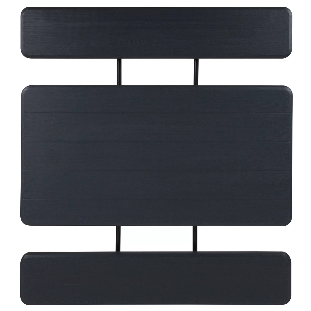 Charcoal Wood Grain Folding Picnic Table and Benches K706218