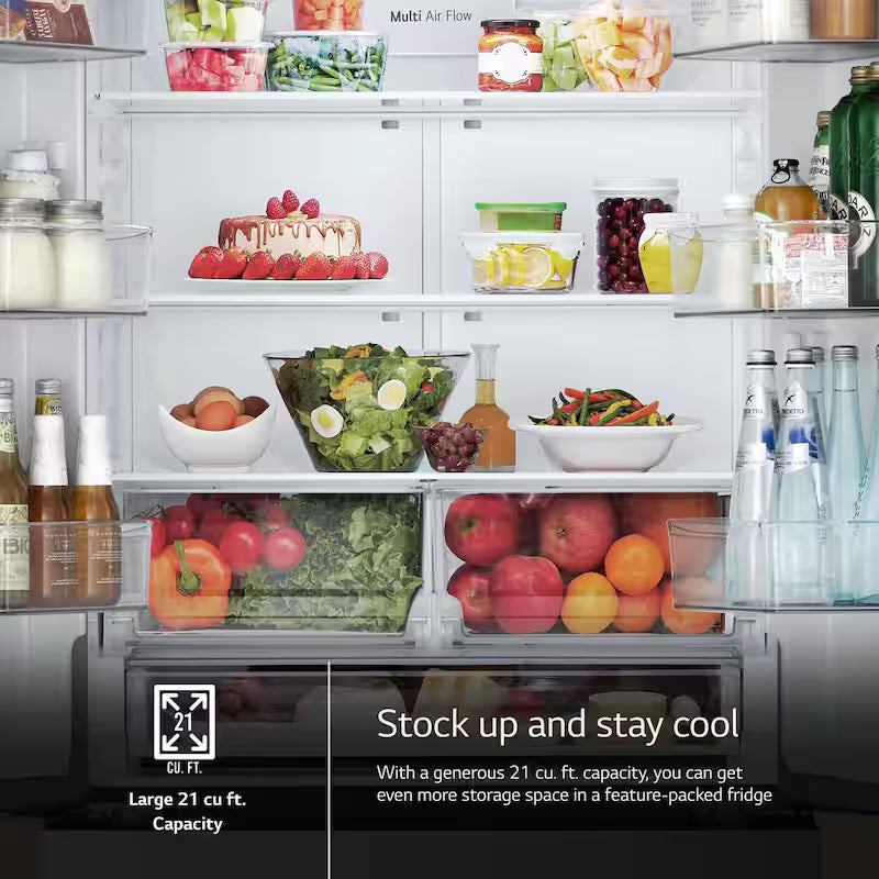 33 in. W 21 cu.ft. Counter Depth French Door Refrigerator with Ice Maker F472