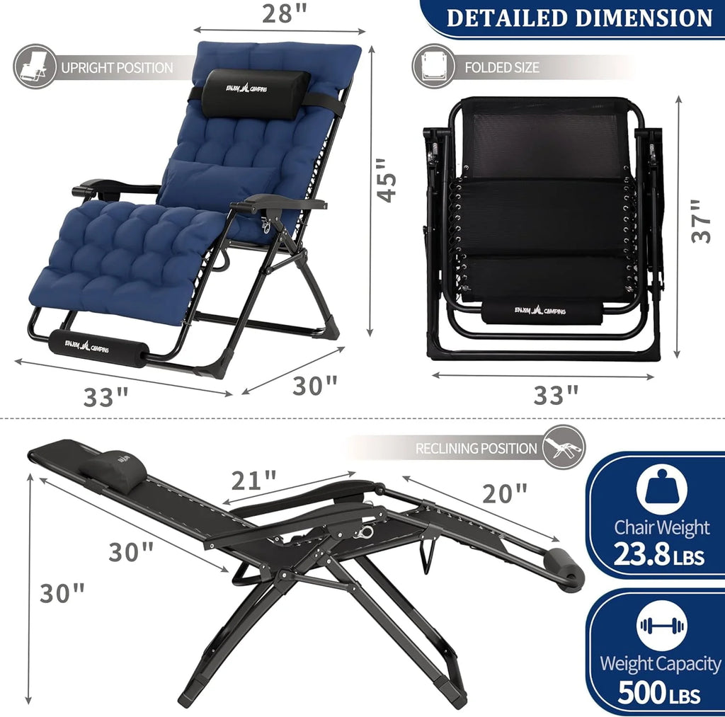 Oversized Zero Gravity Chair Set of 1 Black J92982