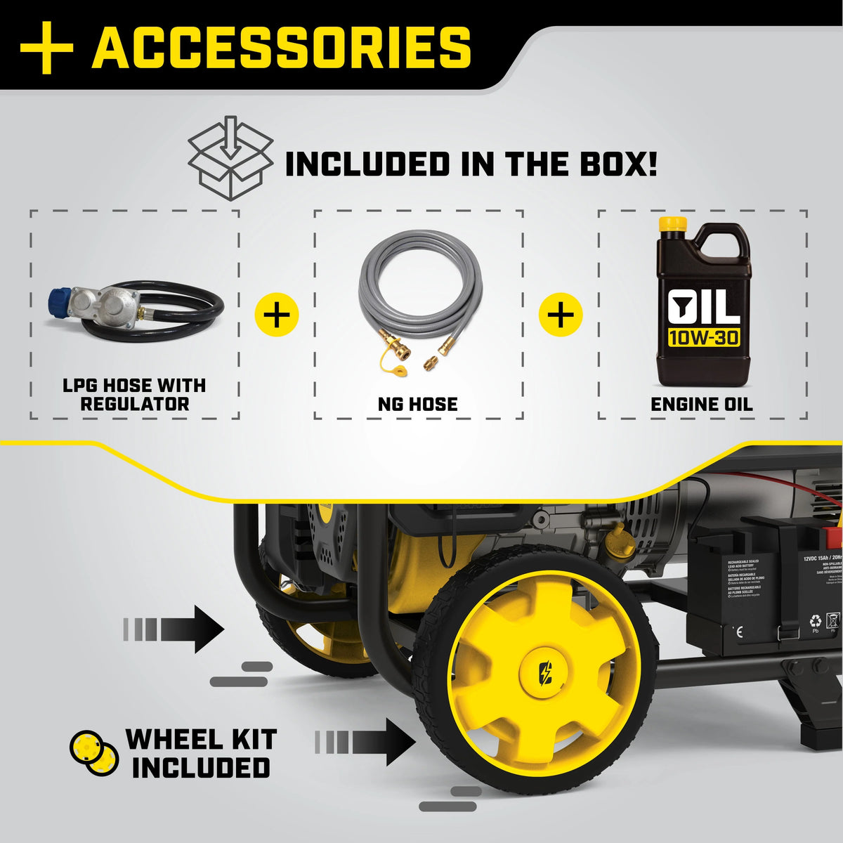 6500-Watt Tri-Fuel Portable Generator with Electric Start E468011
