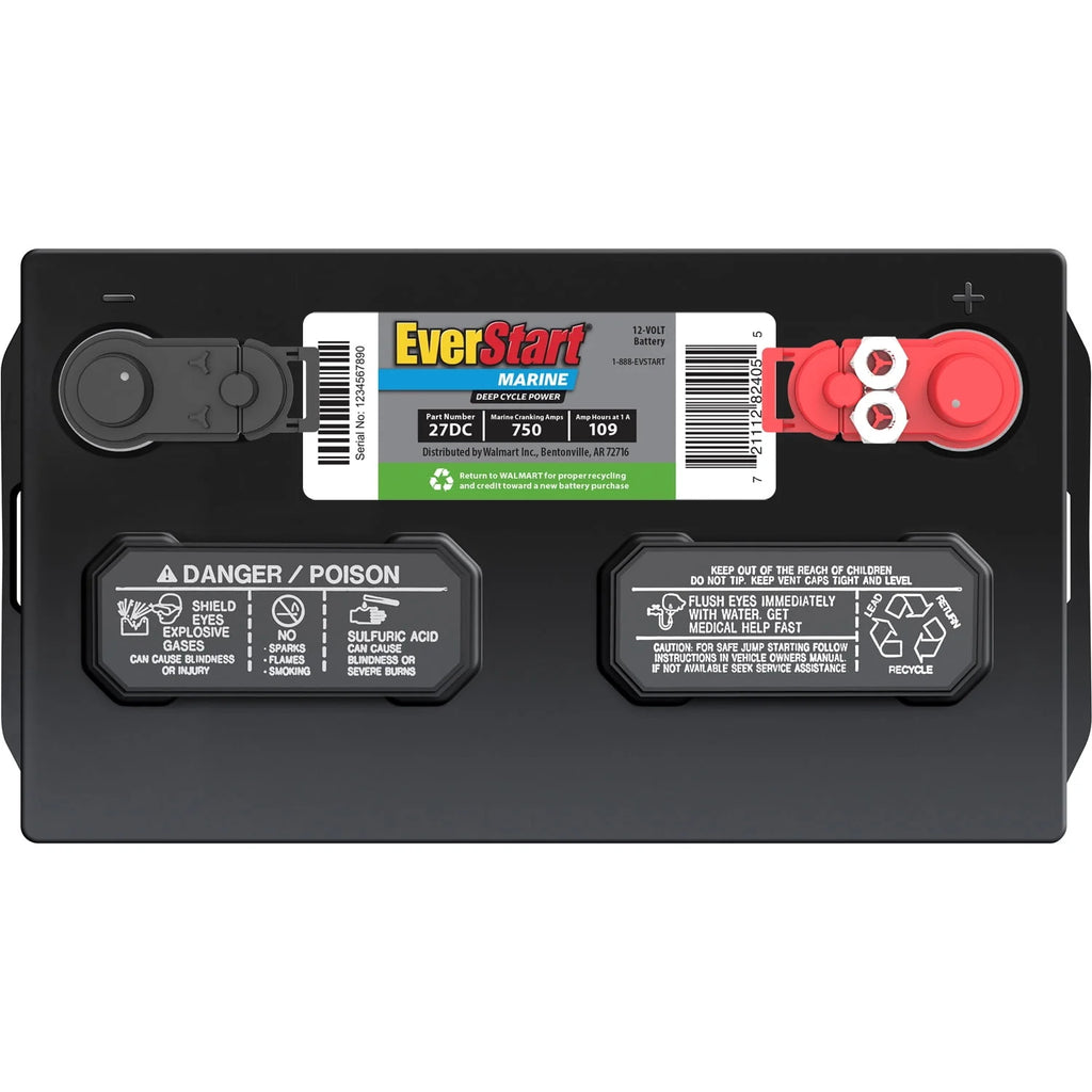 Lead Acid Marine & RV Deep Cycle Battery Group Size 27DC 12 Volt 740 MCA K344810