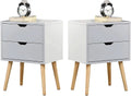 White Storage Drawer Nightstand Set Of 2 S6164