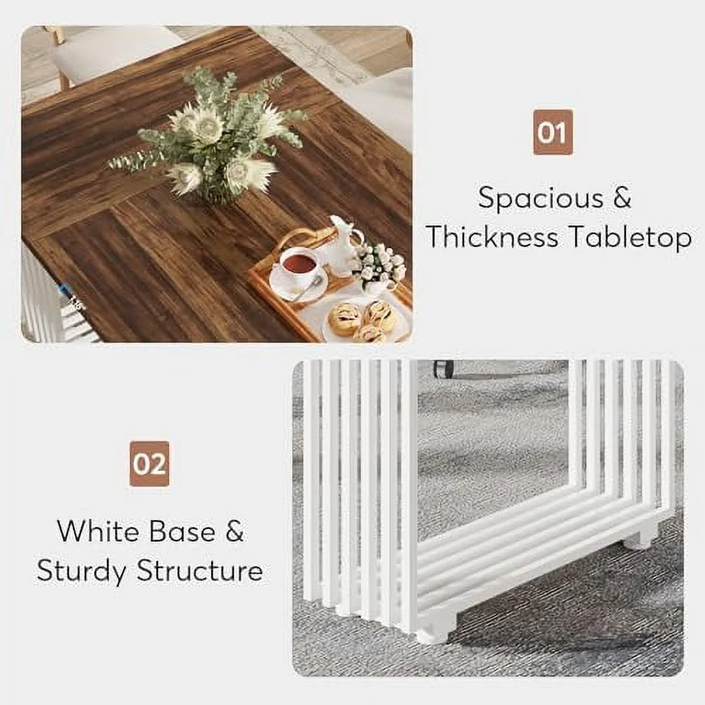 White 70.8 Inch Dining Table with Gold Metal Legs X56780
