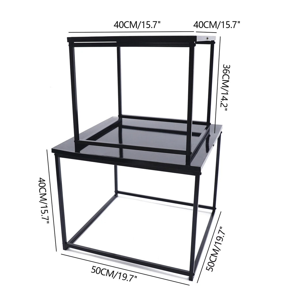 2pcs Black Metal Side Table G951294