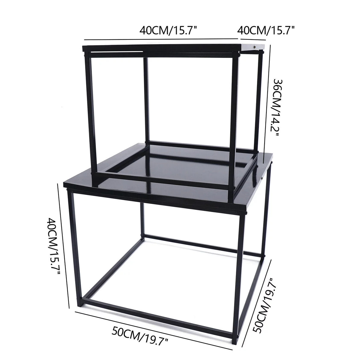 2pcs Black Metal Side Table G951294