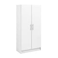 White Wood Freestanding Garage Cabinet U85079