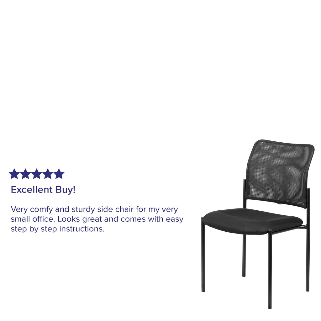 Black Mesh Stackable Steel Side Chair O418