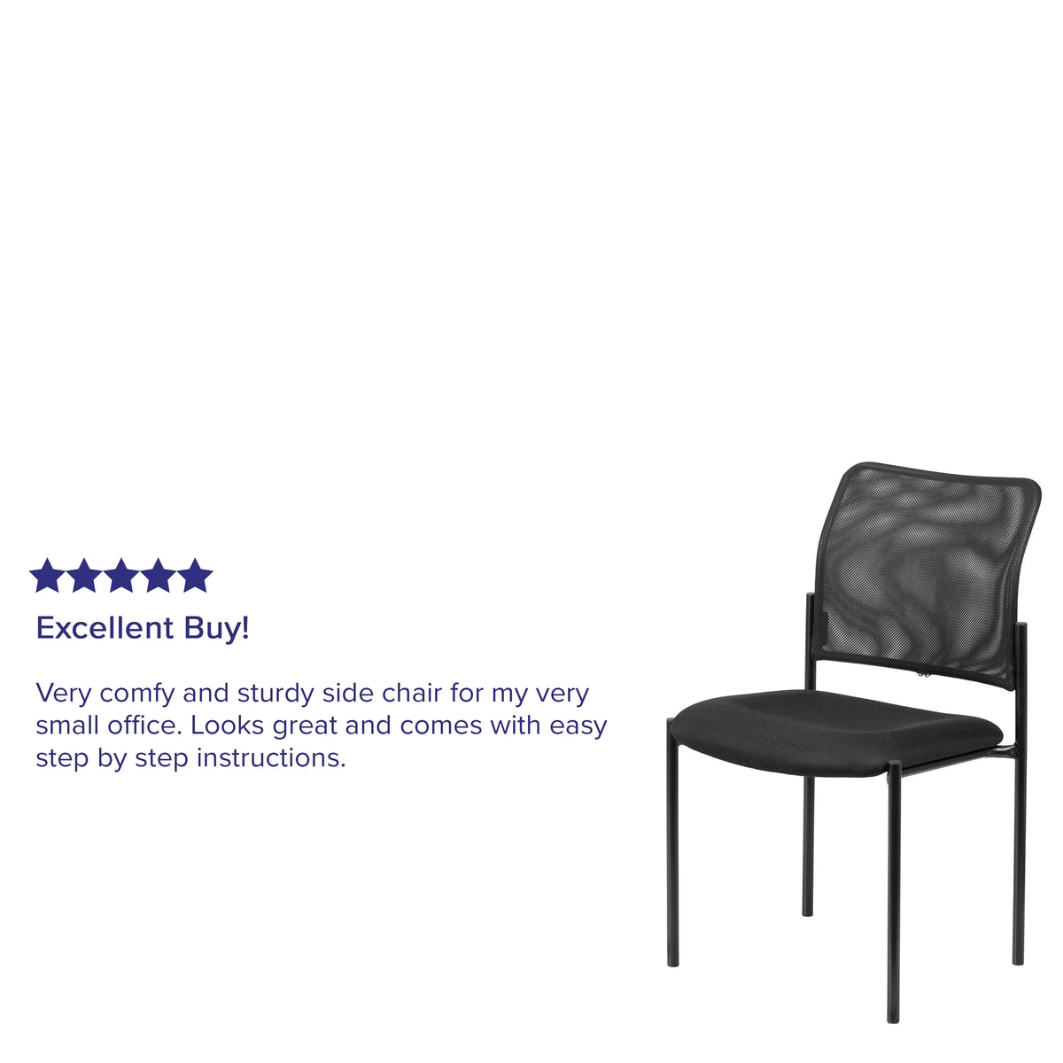Black Mesh Stackable Steel Side Chair O418