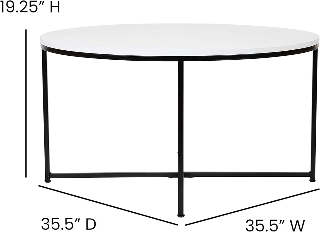 Modern Coffee Table with Black Metal Frame S2651