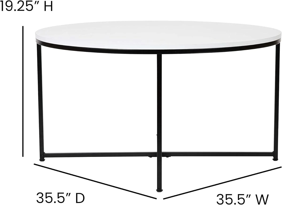 Modern Coffee Table with Black Metal Frame S2651