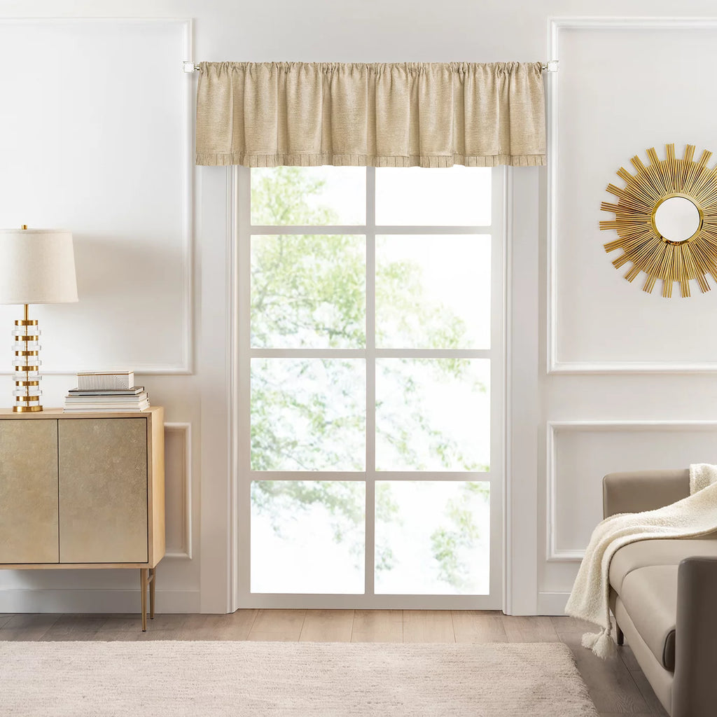 Tan Pleated Window Curtain Panels 52" X 84" P3921