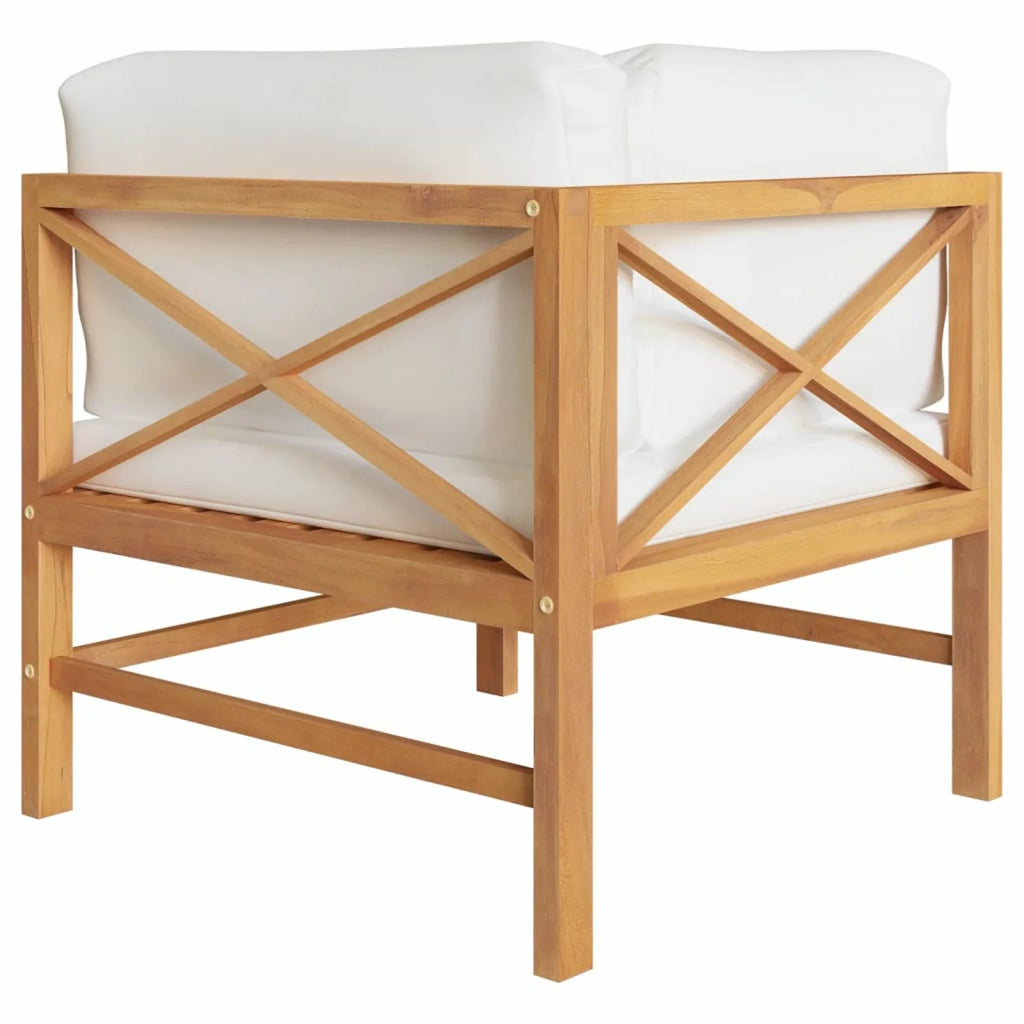 2 pcs Teak Wood Corner Sofas with Cushions M946261