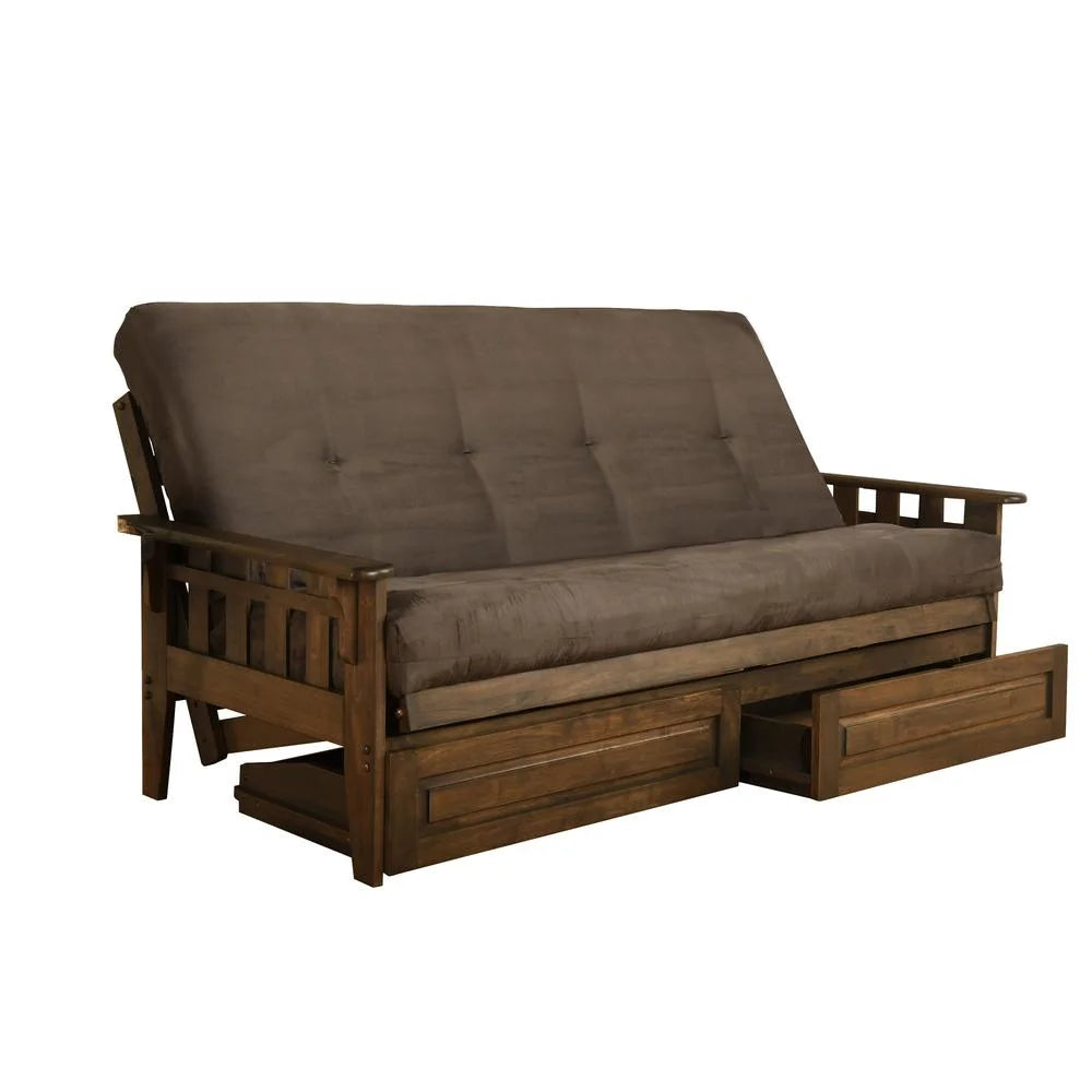 Gray Suede Fabric Mattress with Frame L58479