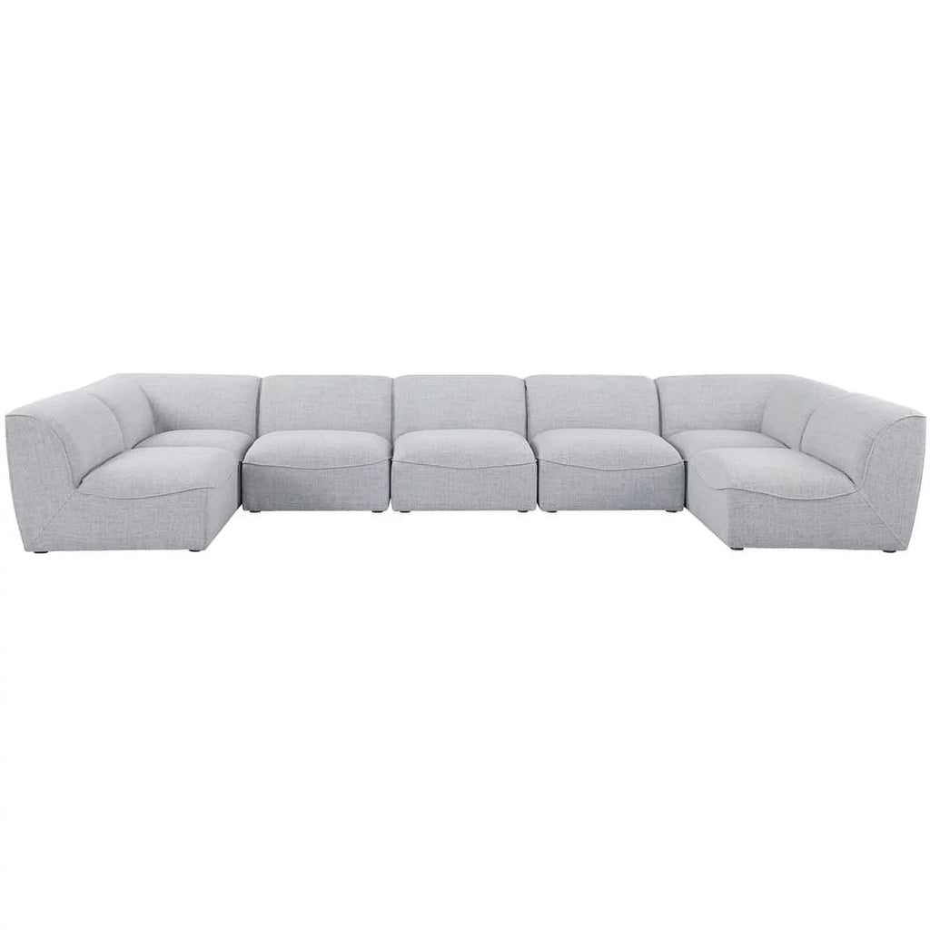 Grey Linen Textured Modular Sectional G370