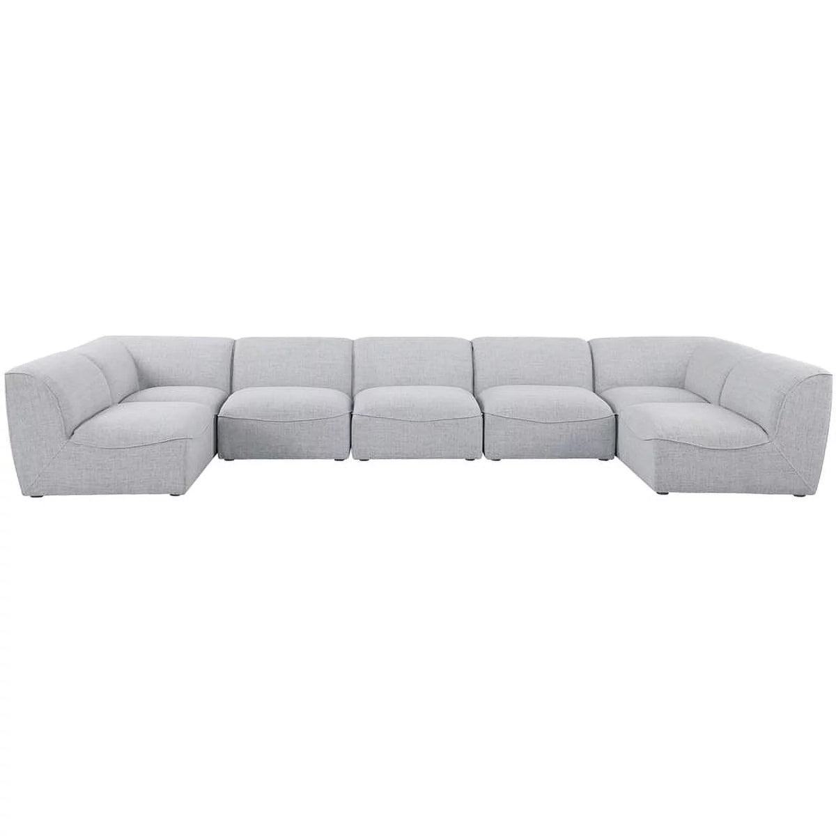 Grey Linen Textured Modular Sectional G370