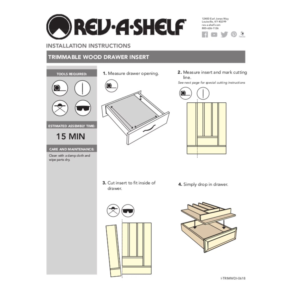 Wood Kitchen Drawer Utility Tray Insert Z62891