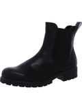 Black Cushioned Lug Sole Round Toe Leather Chelsea R380