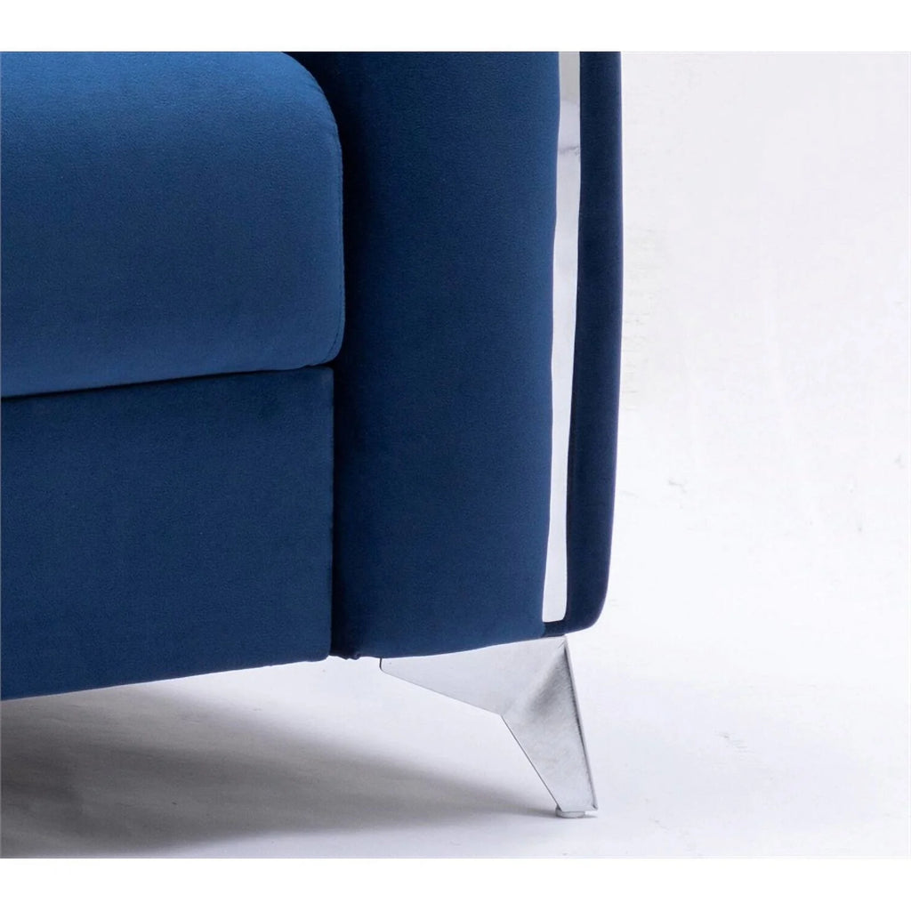 Blue Velvet Upholstered Wooden Frame Chair L2252
