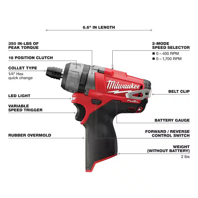 12V Lithium-Ion Brushless Cordless 1/4 in. Hex 2-Speed Screwdriver X866