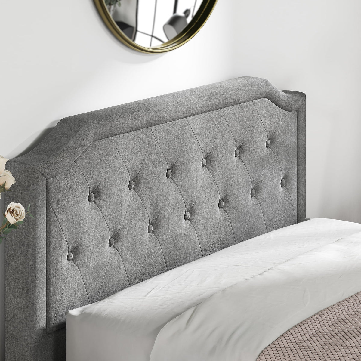 Queen Upholstered Platform Bed Frame E680962