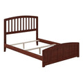 Solid Wood Full Bed with Footboard and USB Charger in Walnut T31232