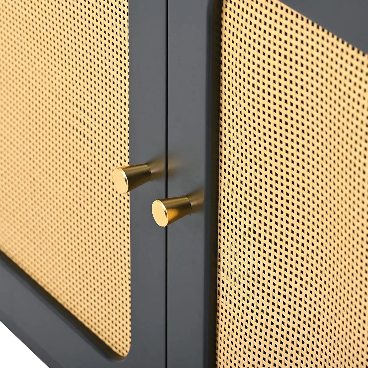 Black Boho Rattan TV Stand R807