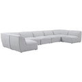 Grey Linen Textured Modular Sectional G370