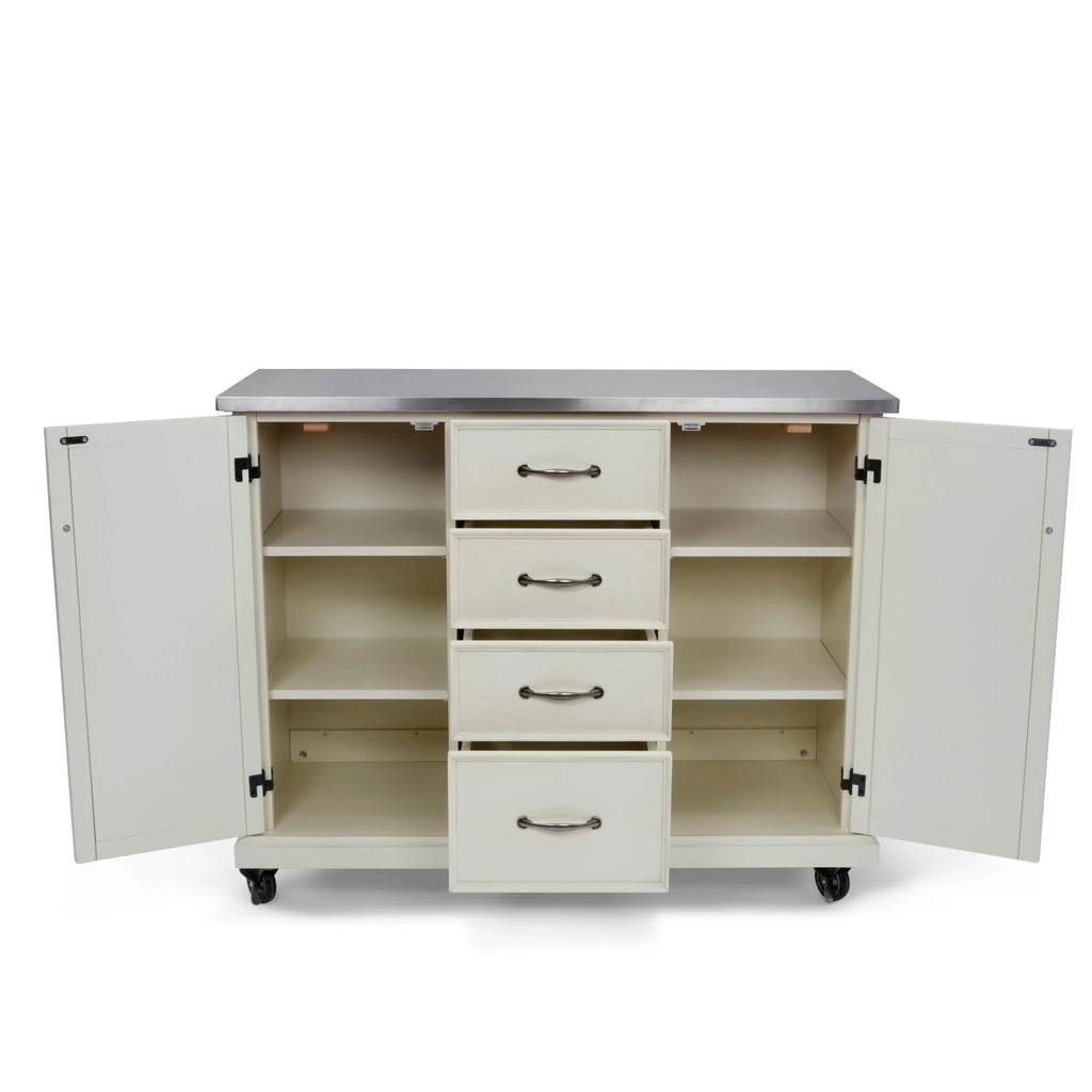 White Wood Kitchen Cart G97155