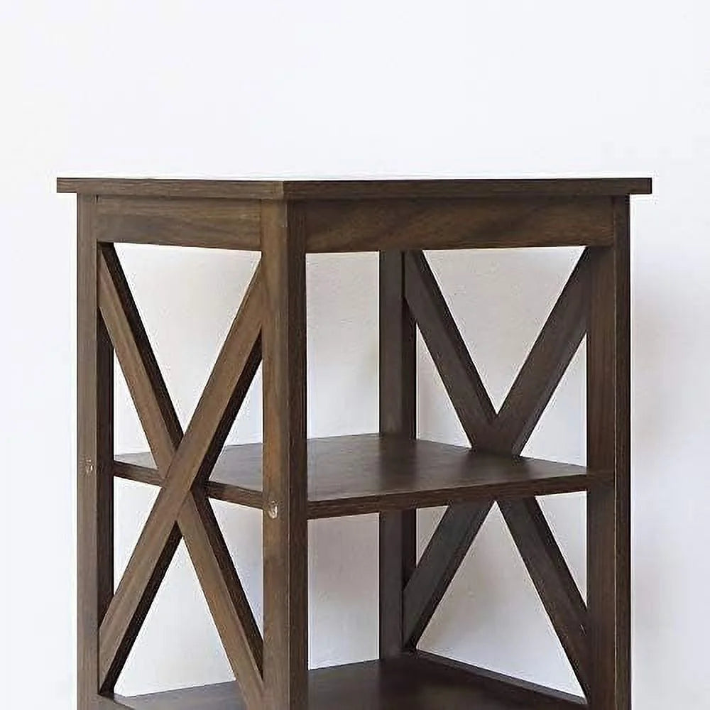 Modern Farmhouse Wood 3-Tier End Table L963206
