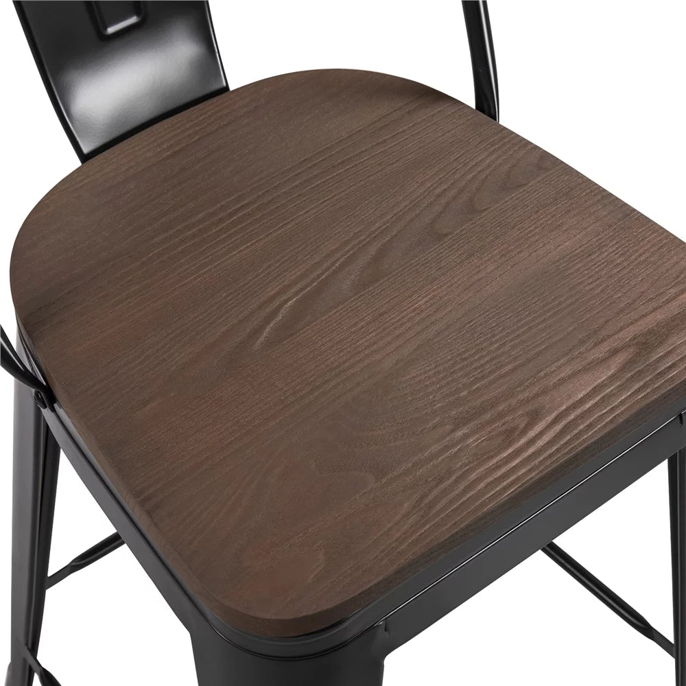 Black Metal Dining Chairs Set of 4 T3397