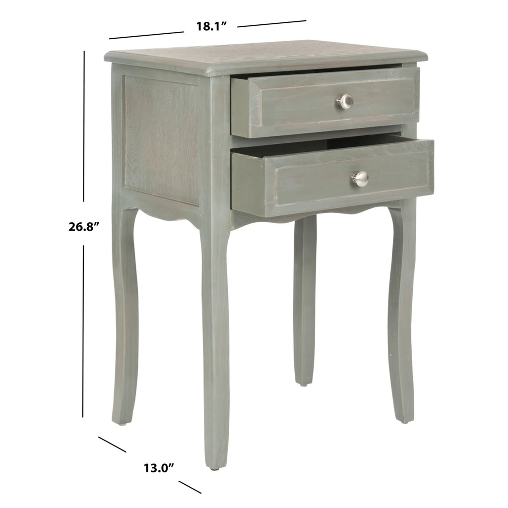 End Table With Storage Drawers Ash Grey D5565